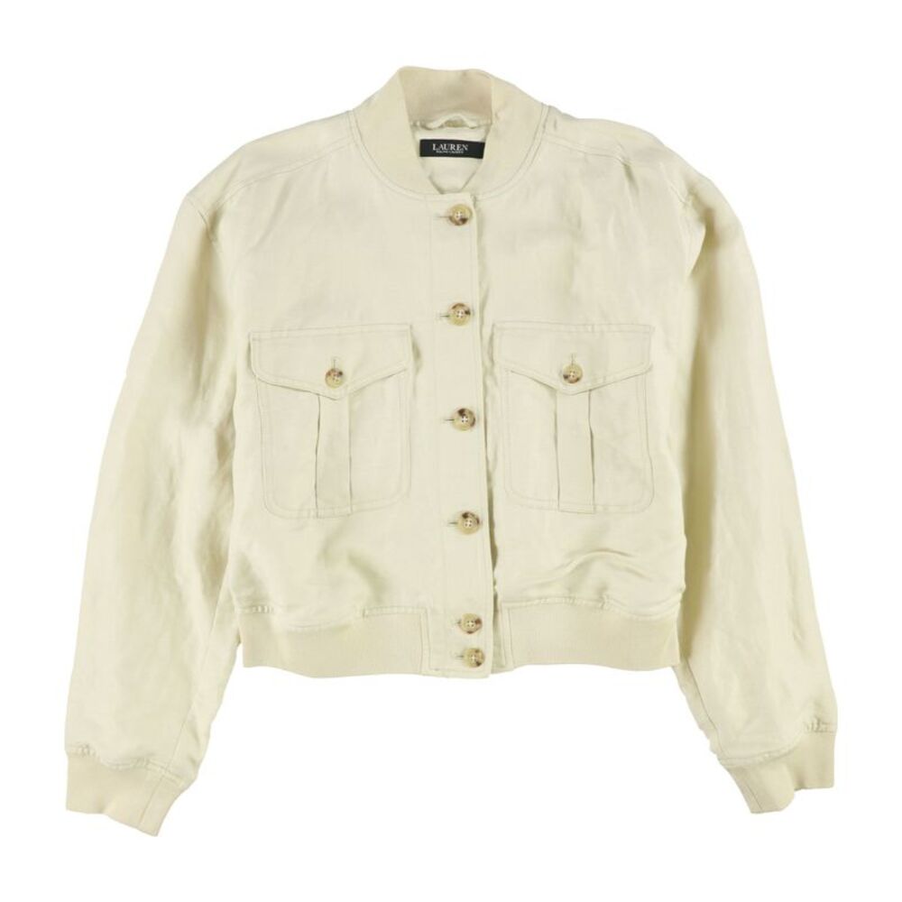 Ralph Lauren Womens Linen-Blend Bomber Jacket, NWT